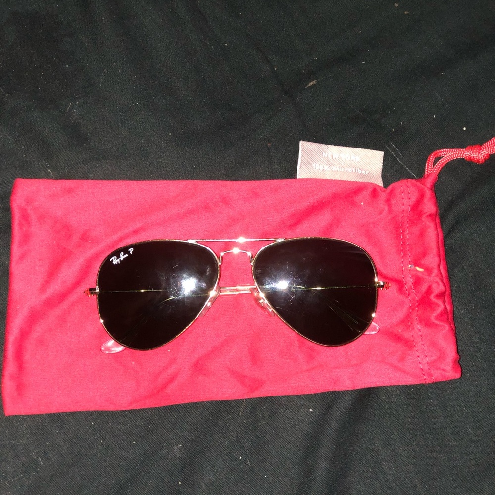 Ray Ban Black and Gold Sun Glasses